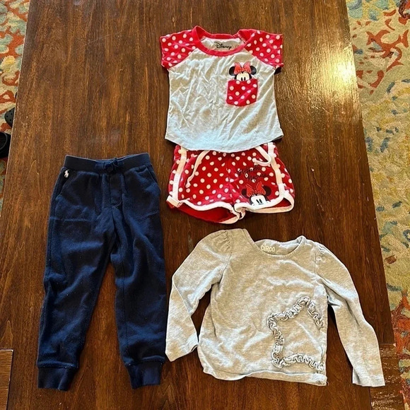 Girls bundle size 4 4T Disney Polo Ralph Lauren‎ sweatpants joggers - Picture 1 of 6